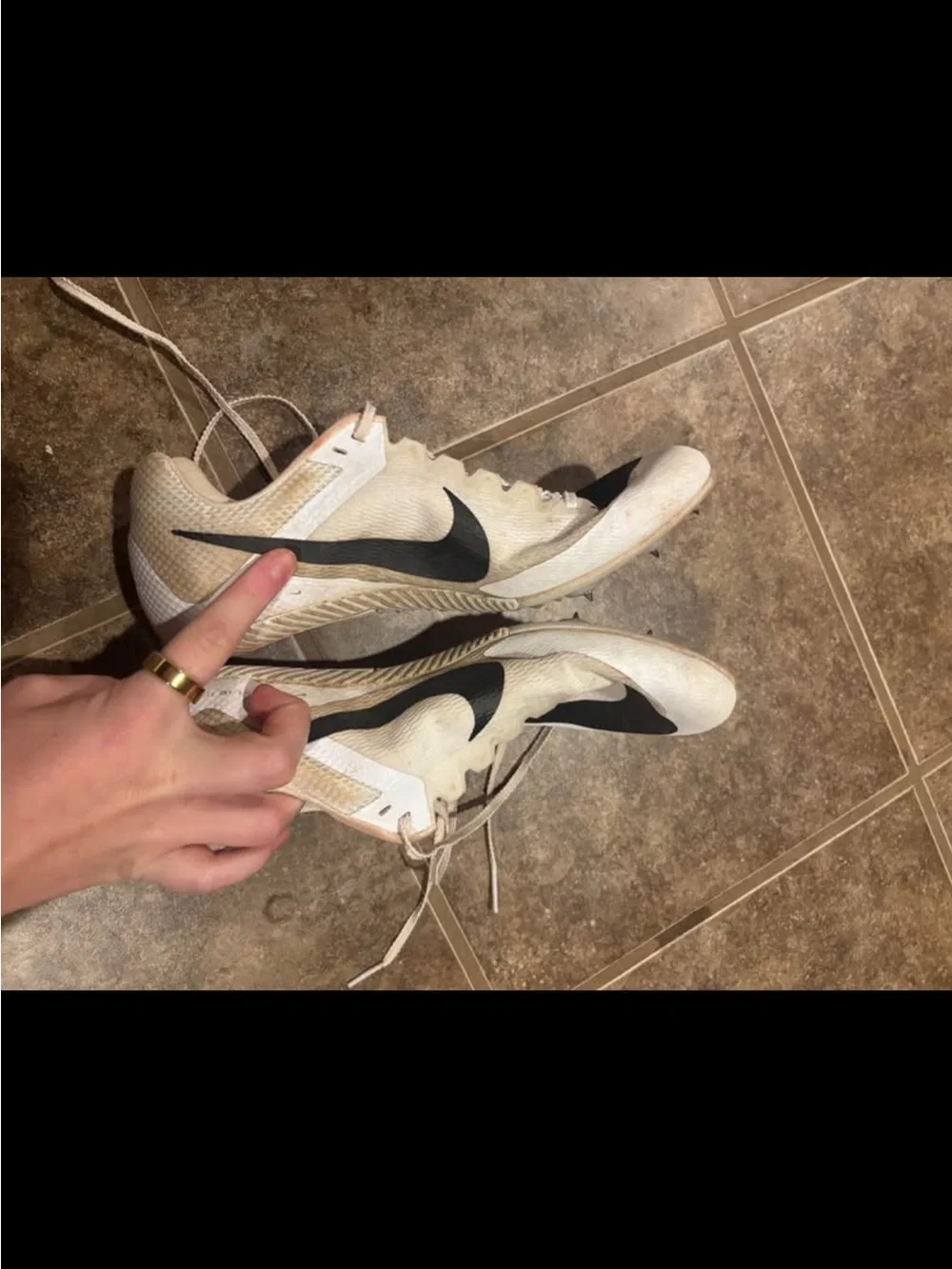Nike Women’s White Athletic Training Shoes with Black Swoosh